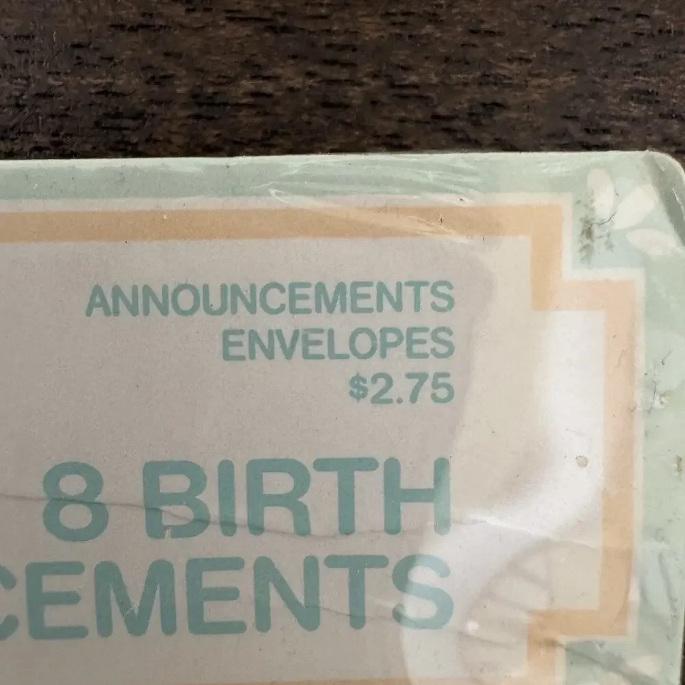 VTG Hallmark Precious Moments New Baby Birth Announcements Boy Or Girl Set Of 8